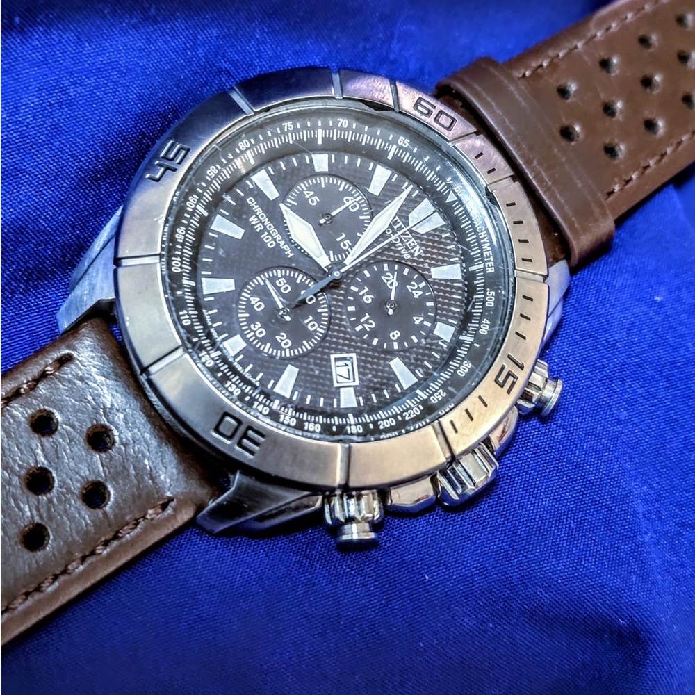 Citizen Eco Drive Brycen Chrono 42mm Classsic Mens Watch